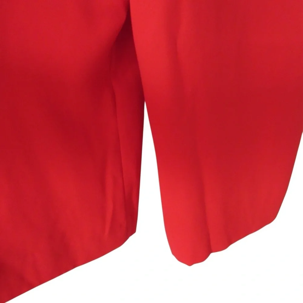 J Crew Sleeveless Ruffle Jumpsuit In 365 Crepe 6 Red Open Back Ankle Length - Picture 5 of 12